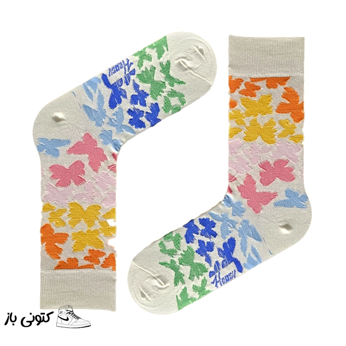 colorful-butterfly-stockings جوراب ساقدار پروانه رنگی
