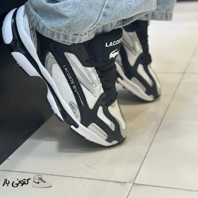 کتونی مردانه لاگوست سفید مشکی