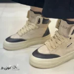 کتونی زنانه میو میو کرم قهوه ای ساقدار