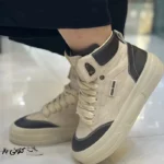 کتونی زنانه میو میو کرم قهوه ای ساقدار