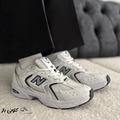کتونی زنانه نیوبالانس سفید سرمه ای سایز ۴۱