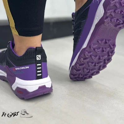 کتونی زنانه رانینگ سالامون مشکی بنفش سایز ۳۹