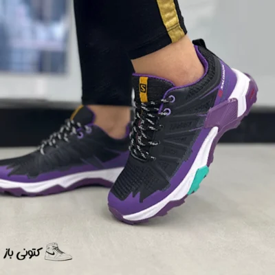 کتونی زنانه رانینگ سالامون مشکی بنفش سایز ۳۹
