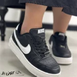 کتونی زنانه نایک ایرفورس مشکی سفید - تصویر 2