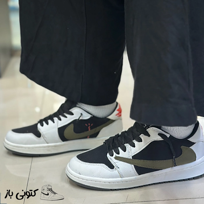 کتونی زنانه نایک ترویس سفید مشکی سایز ۳۷ ، ۳۹ کتونی زنانه نایک ترویس سفید مشکی - تصویر 1