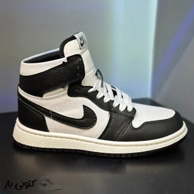 کتونی زنانه نایک جردن ۱ ساق دار مشکی سفید