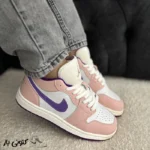 کتونی زنانه نایک جردن ۱ صورتی بنفش - تصویر 2