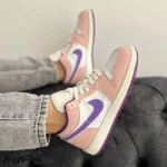 کتونی زنانه نایک جردن ۱ صورتی بنفش - تصویر 3