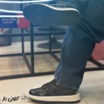 کتونی زنانه نایک جردن ۱ ورنی مشکی - تصویر 3