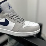 کتونی مردانه نایک جردن ۱ ساقدار طوسی سرمه ای - تصویر 2