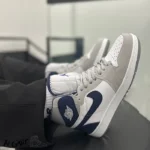 کتونی مردانه نایک جردن ۱ ساقدار طوسی سرمه ای - تصویر 3