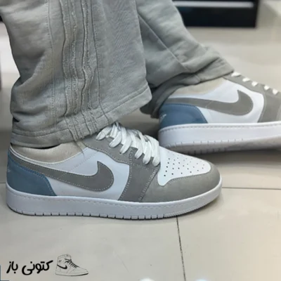 کتونی مردانه نایک جردن ۱ طوسی آبی