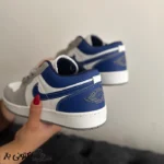 کتونی مردانه نایک جردن ۱ طوسی آبی کاربنی - تصویر 3