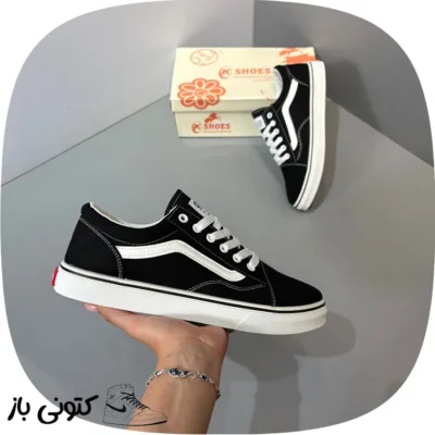 کتونی ونس اولد اسکول(vans old skool) مشکی سفید