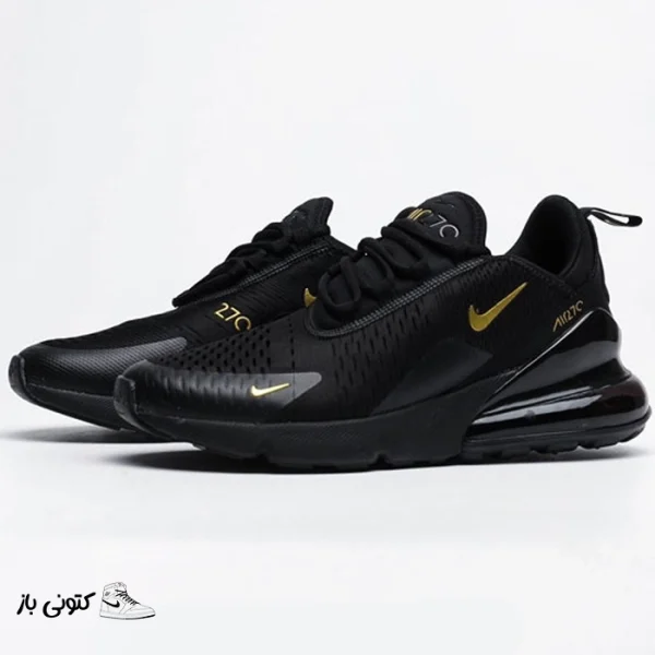 کتونی خارجی یونیسکس نایکی ایرمکس 270 Nike Air Max مشکی طلایی