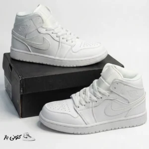 کتونی خارجی یونیسکس نایک ایر جردن وان AIR Jordan 1 Mid Triple White