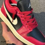 کتونی خارجی زنانه نایک ایر جردن وان میستیک Air Jordan 1 Low Mystic Hibiscus Black - تصویر 3