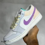کتونی خارجی زنانه جردن وان لو مولتی کالر ساشیکو Jordan 1 Low Multi-Color Sashiko
