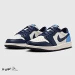 کتونی خارجی مردانه نایک جردن وان لو ابسیدین یو ان سی Jordan 1 Low OG Obsidian UNC