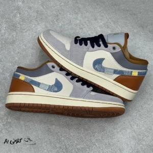 کتونی خارجی یونیسکس نایک جردن وان لو فانتوم Jordan 1 Low Phantom Repaired Denim Swoosh با تیک جین