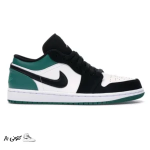 کتونی خارجی یونیسکس جردن وان وایت بلک گرین Jordan 1 Low White Black Mystic Green