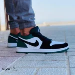 کتونی خارجی یونیسکس جردن وان وایت بلک گرین Jordan 1 Low White Black Mystic Green - تصویر 3