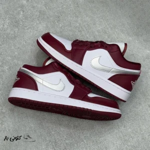 کتونی خارجی یونیسکس نایک جردن وان لو Jordan 1 Low White Bordeaux سفید زرشکی