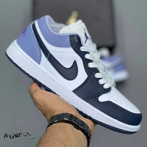 کتونی خارجی یونیسکس نایک ایر جردن وان لو ایندیگو Jordan 1 Low White Indigo Haze