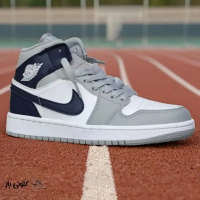 کتونی خارجی یونیسکس نایک ایر جردن وان Jordan 1 Mid Wolf Grey Midnight Navy