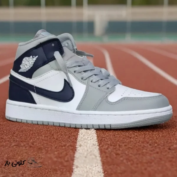 کتونی خارجی یونیسکس نایک ایر جردن وان Jordan 1 Mid Wolf Grey Midnight Navy