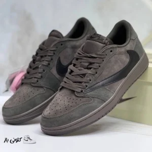 کتونی خارجی یونیسکس جردن ۱ لو تراویس اسکات قهوه‌ای Jordan 1 Retro Low OG SP Travis Scott Velvet Brown