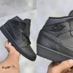 کتونی خارجی یونیسکس جردن وان مشکی ساقدار Jordan 1 Retro OG Black - تصویر 3