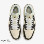 کتونی خارجی مردانه نایکی مدل ایر جردن شیری مشکی NIKE AIR JORDAN 1 LOW COCONUT MILK BLACK - تصویر 5
