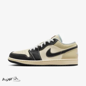 کتونی خارجی مردانه نایکی مدل ایر جردن شیری مشکی NIKE AIR JORDAN 1 LOW COCONUT MILK BLACK