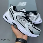 کتونی خارجی مردانه نیوبالانس 530 نقره‌ای مشکی سفید New Balance 530 Silver White