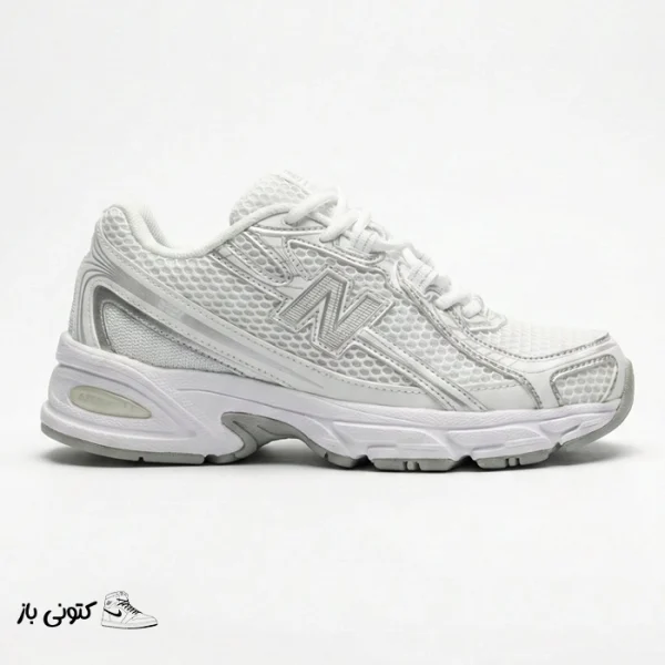 کتونی خارجی زنانه نیوبالانس 740 سفید سیلور متالیک New Balance 740