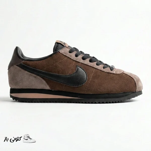 کتونی خارجی زنانه نایک کورتز قهوه‌ای مشکی ولوت Nike Cortez ’23 Velvet Brown FJ5180-200