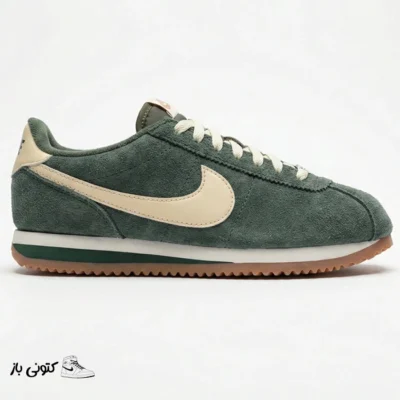 کتونی خارجی زنانه نایک کورتز سبز تیره کرم Nike Cortez Vintage Green Gum FJ2530-301
