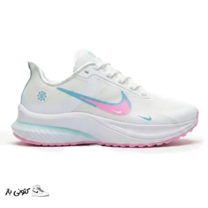 کتونی خارجی زنانه نایک زوم ایکس سفید آبی صورتی روشن Nike Zoom X sneakers for women