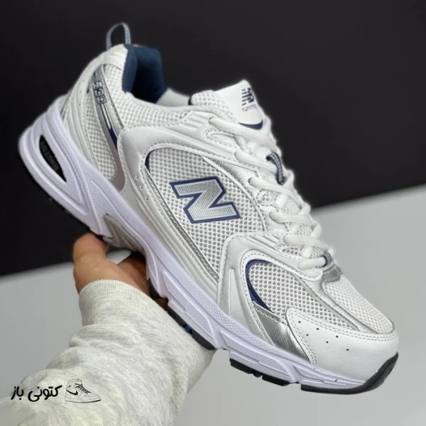 کتونی خارجی یونیسکس نیوبالانس 530 سفید سورمه ای NEW BALANCE 530