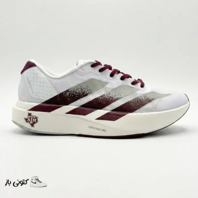 کتونی خارجی مردانه آدیداس آدیزیرو سفید زرشکی خاکستری adidas Adizero Evo SL Texas A&M JQ4566
