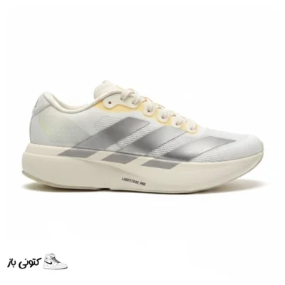 کتونی خارجی زنانه آدیداس آدیزیرو کرم نقره‌ای متالیک adidas Adizero Evo SL Wonder White JR5841