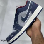 کتونی خارجی زنانه جردن ۱ لو سوپریم سرمه‌ای طوسی Jordan 1 Low Supreme Midnight Navy - تصویر 6