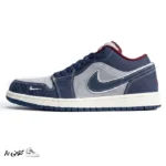 کتونی خارجی زنانه جردن ۱ لو سوپریم سرمه‌ای طوسی Jordan 1 Low Supreme Midnight Navy