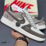 کتونی خارجی مردانه نایک ایرفورس وان نورث فیس موکا سفید Nike Air Force 1 The North Face Mocha - تصویر 4