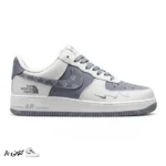 کتونی خارجی مردانه نایک ایرفورس وان نورث فیس طوسی سفید استخوانی Nike Air Force 1 The North Face Sail Grey