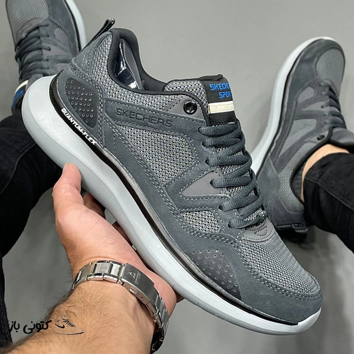 skechers-quantum-flex-country-walker-mens-smoke-grey-11 کتونی خارجی مردانه اسکیچرز مدل Skechers Quantum Flex – Country Walker دودی خاکستری - تصویر 1