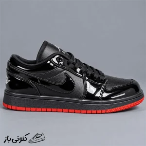 کتونی خارجی مردانه  جردن وان مشکی ورنی Air Jordan 1 Retro low SP Gina