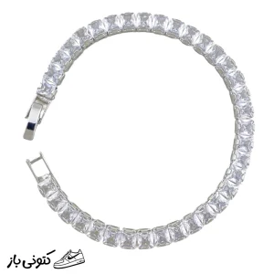 دستبند زنانه تنیسی روکش رودیوم کد 6