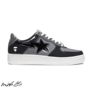 کتونی خارجی مردانه بتینگ ایپ بیپ استا طوسی A Bathing Ape Bape Sta Low Grey Black